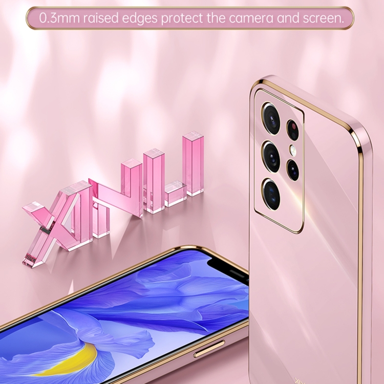 For Samsung Galaxy S21 Ultra 5G XINLI Straight Edge 6D Electroplate TPU Phone Case(Cherry Purple) For Samsung Galaxy S21 Ultra 5G XINLI Straight Edge 6D Electroplate TPU Phone Case(Cherry Purple)