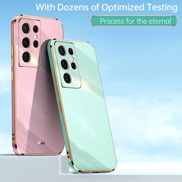 For Samsung Galaxy S21 Ultra 5G XINLI Straight Edge 6D Electroplate TPU Phone Case(Cherry Purple) For Samsung Galaxy S21 Ultra 5G XINLI Straight Edge 6D Electroplate TPU Phone Case(Cherry Purple)