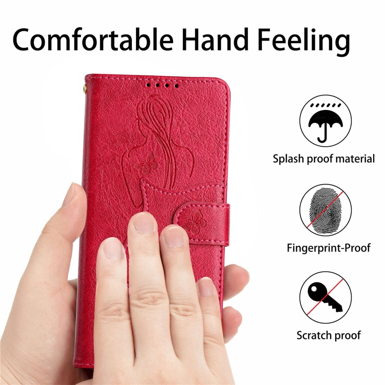 For iPhone 11 Pro Beauty Girl Embossing Pattern Horizontal Flip Leather Case with Holder & Card Slot & Wallet & Photo Frame (Red) For iPhone 11 Pro Beauty Girl Embossing Pattern Horizontal Flip Leather Case with Holder & Card Slot & Wallet & Photo Frame (Red)