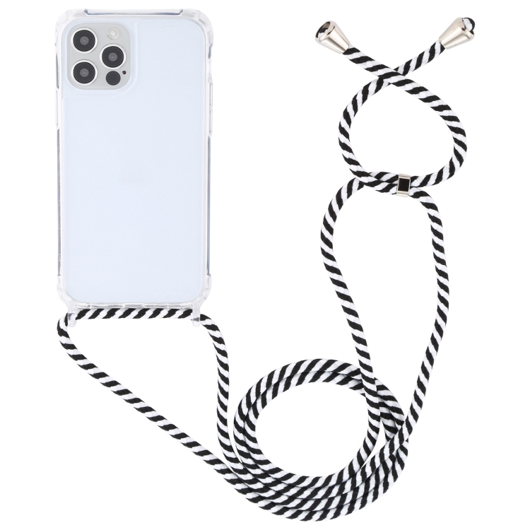 For iPhone 13 mini Transparent Acrylic Airbag Shockproof Phone Protective Case with Lanyard (Zebra) For iPhone 13 mini Transparent Acrylic Airbag Shockproof Phone Protective Case with Lanyard (Zebra)