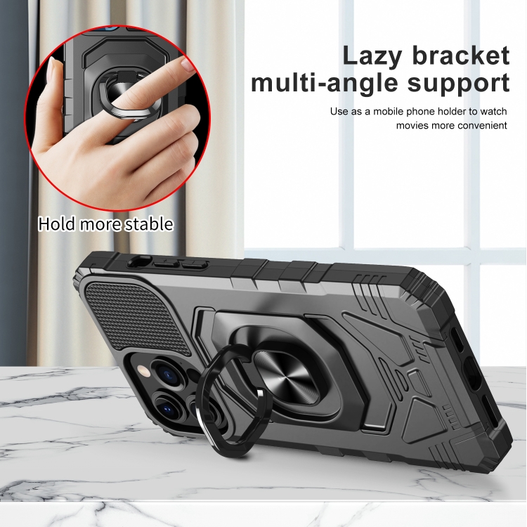 For iPhone 13 Pro 10 PCS Armor Magnetic PC + TPU Shockproof Case with 360 Degree Rotation Ring Holder (Black) For iPhone 13 Pro 10 PCS Armor Magnetic PC + TPU Shockproof Case with 360 Degree Rotation Ring Holder (Black)