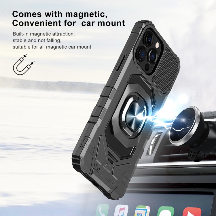 For iPhone 13 Pro 10 PCS Armor Magnetic PC + TPU Shockproof Case with 360 Degree Rotation Ring Holder (Black) For iPhone 13 Pro 10 PCS Armor Magnetic PC + TPU Shockproof Case with 360 Degree Rotation Ring Holder (Black)