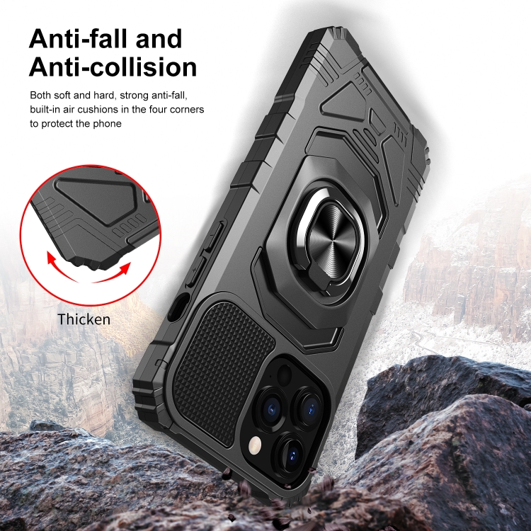 For iPhone 13 Pro 10 PCS Armor Magnetic PC + TPU Shockproof Case with 360 Degree Rotation Ring Holder (Black) For iPhone 13 Pro 10 PCS Armor Magnetic PC + TPU Shockproof Case with 360 Degree Rotation Ring Holder (Black)