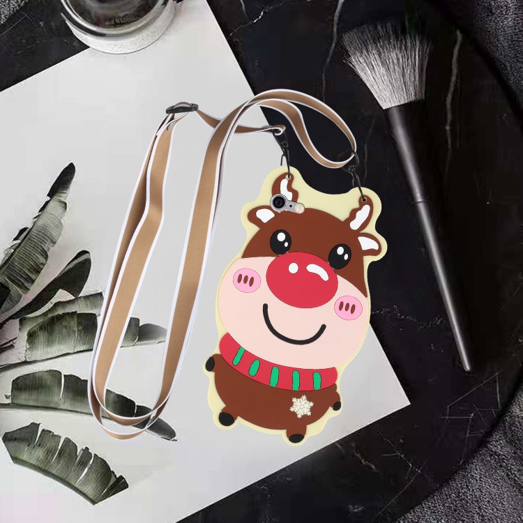 For iPhone SE 2022 / SE 2020 / 8 / 7 Christmas Series TPU Shockproof Case with Neck Lanyard(Elk) For iPhone SE 2022 / SE 2020 / 8 / 7 Christmas Series TPU Shockproof Case with Neck Lanyard(Elk)