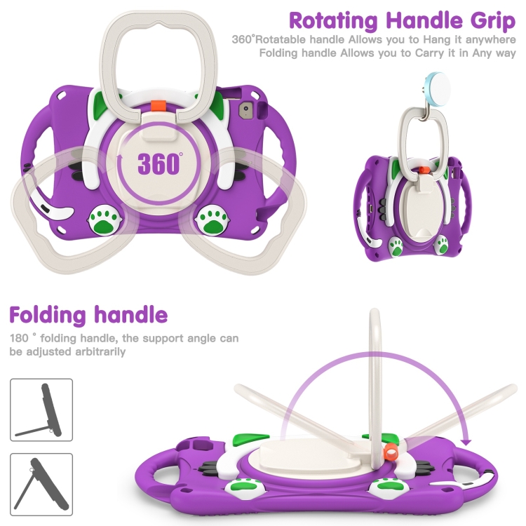 Cute Cat King Kids Shockproof Silicone Tablet Case with Holder & Shoulder Strap & Handle For iPad mini 2019 / 4 / 3 / 2 / 1(Purple) Cute Cat King Kids Shockproof Silicone Tablet Case with Holder & Shoulder Strap & Handle For iPad mini 2019 / 4 / 3 / 2 / 1(Purple)