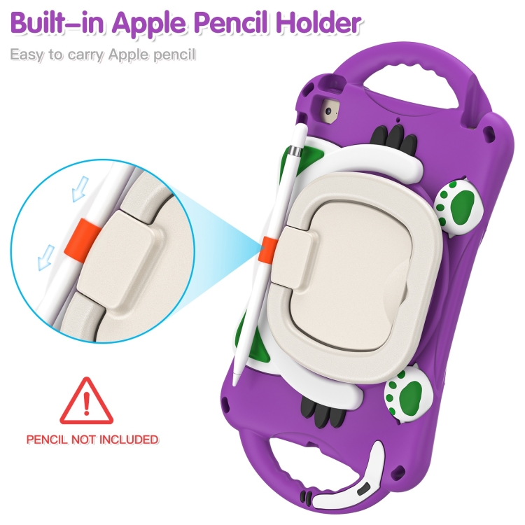 Cute Cat King Kids Shockproof Silicone Tablet Case with Holder & Shoulder Strap & Handle For iPad mini 2019 / 4 / 3 / 2 / 1(Purple) Cute Cat King Kids Shockproof Silicone Tablet Case with Holder & Shoulder Strap & Handle For iPad mini 2019 / 4 / 3 / 2 / 1(Purple)