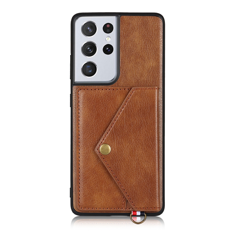 For Samsung Galaxy S21 Ultra 5G Litchi Texture Silicone + PC + PU Leather Back Cover Shockproof Case with Card Slot(Brown) For Samsung Galaxy S21 Ultra 5G Litchi Texture Silicone + PC + PU Leather Back Cover Shockproof Case with Card Slot(Brown)