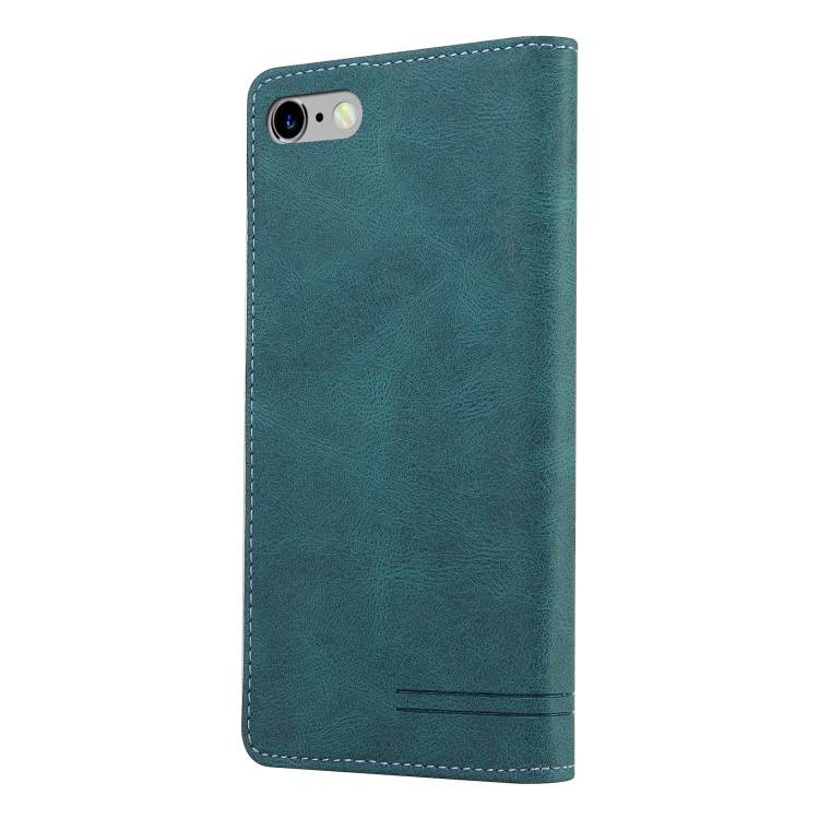 For iPhone SE 2022 / SE 2020 / 8 / 7 Skin Feel Anti-theft Brush Horizontal Flip Leather Case with Holder & Card Slots & Wallet(Blue) For iPhone SE 2022 / SE 2020 / 8 / 7 Skin Feel Anti-theft Brush Horizontal Flip Leather Case with Holder & Card Slots & Wallet(Blue)