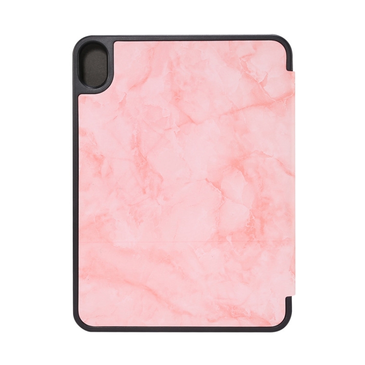 For iPad mini 6 / mini 2024 Marble Texture Smart Leather Tablet Case with 3-Folding Holder & Pen Slot(Pink) For iPad mini 6 / mini 2024 Marble Texture Smart Leather Tablet Case with 3-Folding Holder & Pen Slot(Pink)