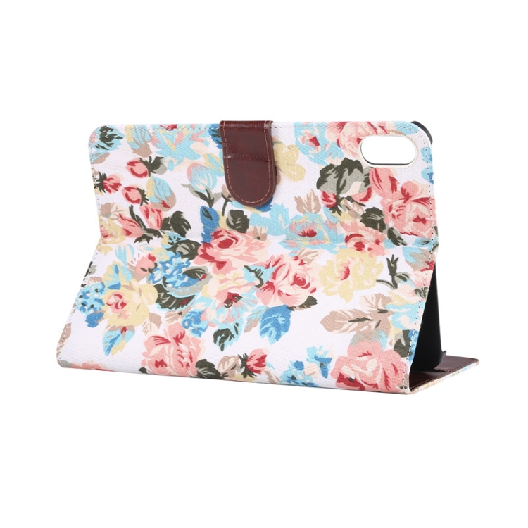 For iPad mini 6 / mini 2024 Flowers Cloth Smart Leather Tablet Case(White) For iPad mini 6 / mini 2024 Flowers Cloth Smart Leather Tablet Case(White)