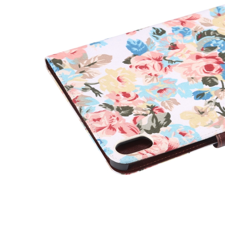 For iPad mini 6 / mini 2024 Flowers Cloth Smart Leather Tablet Case(White) For iPad mini 6 / mini 2024 Flowers Cloth Smart Leather Tablet Case(White)