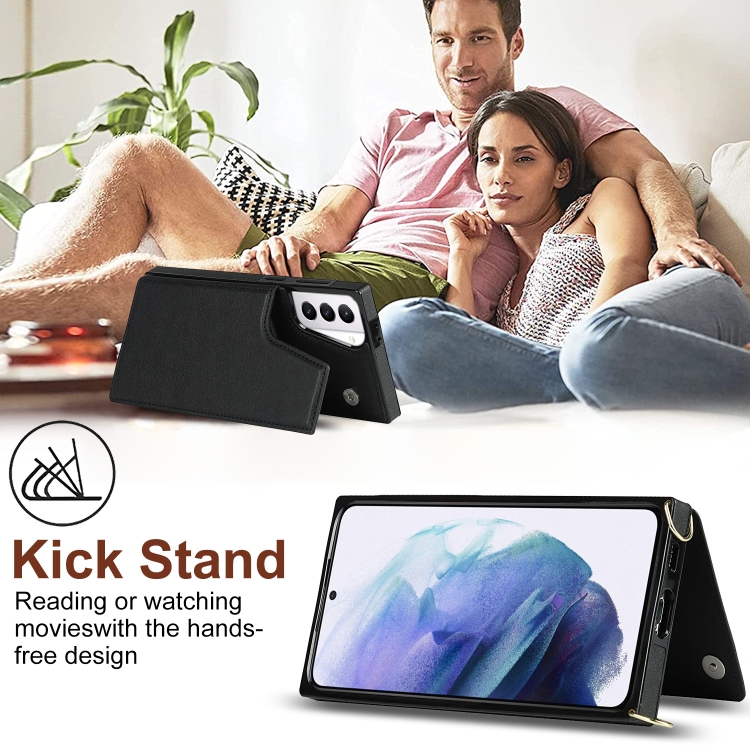 For Samsung Galaxy S21+ 5G Cross-body Square Double Buckle Flip Card Bag TPU+PU Case with Card Slots & Wallet & Photo & Strap(Black) For Samsung Galaxy S21+ 5G Cross-body Square Double Buckle Flip Card Bag TPU+PU Case with Card Slots & Wallet & Photo & Strap(Black)
