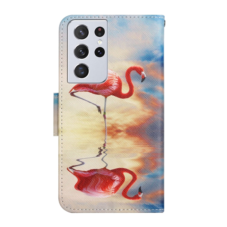 For Samsung Galaxy S21 Ultra 5G Painted Pattern Horizontal Flip Leather Case with Holder & Card Slot & Wallet(Flamingo) For Samsung Galaxy S21 Ultra 5G Painted Pattern Horizontal Flip Leather Case with Holder & Card Slot & Wallet(Flamingo)