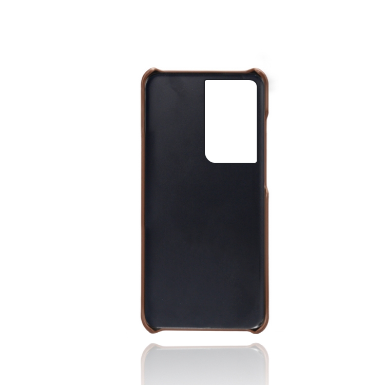 For Samsung Galaxy S21 Ultra 5G Calf Texture PC + PU Leather Back Cover Shockproof Case with Dual Card Slots(Brown) For Samsung Galaxy S21 Ultra 5G Calf Texture PC + PU Leather Back Cover Shockproof Case with Dual Card Slots(Brown)