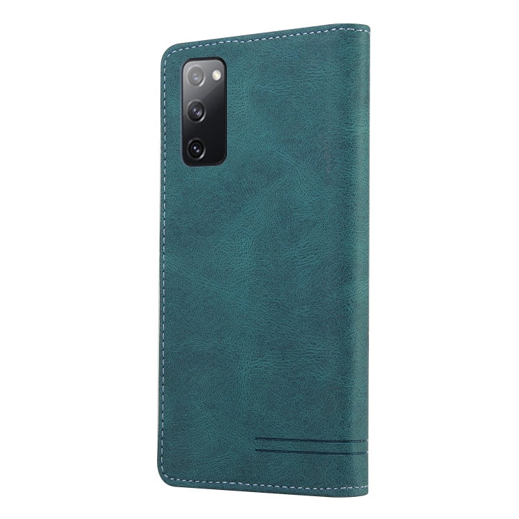 For Samsung Galaxy S20 FE Skin Feel Anti-theft Brush Horizontal Flip Leather Case with Holder & Card Slots & Wallet(Blue) For Samsung Galaxy S20 FE Skin Feel Anti-theft Brush Horizontal Flip Leather Case with Holder & Card Slots & Wallet(Blue)