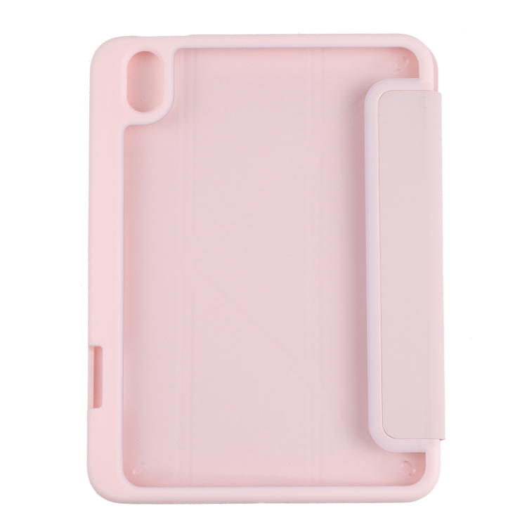 For iPad mini 2024 / mini 6 Deformation Transparent Acrylic Horizontal Flip PU Leather Tablet Case with Multi-folding Holder & Sleep / Wake-up Function & Pen Slot(Pink) For iPad mini 2024 / mini 6 Deformation Transparent Acrylic Horizontal Flip PU Leather Tablet Case with Multi-folding Holder & Sleep / Wake-up Function & Pen Slot(Pink)