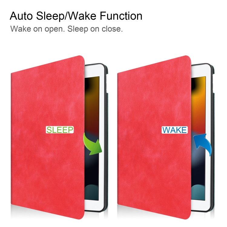 For iPad 10.2 2021 / 2020 / 2019 Cowhide Texture TPU Tablet Horizontal Flip Leather Case with Holder & Sleep / Wake-Up Function & Pen Slot(Red) For iPad 10.2 2021 / 2020 / 2019 Cowhide Texture TPU Tablet Horizontal Flip Leather Case with Holder & Sleep / Wake-Up Function & Pen Slot(Red)