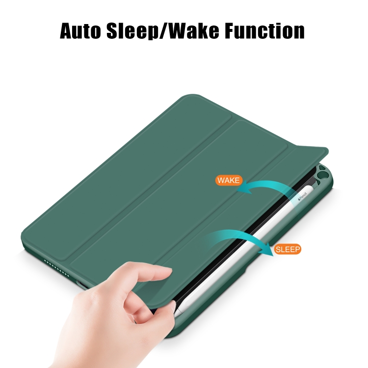 For iPad mini 6 Solid Color TPU + Acrylic Horizontal Flip Leather Tablet Case with Three-folding Holder & Sleep / Wake-up Function & Pen Slot(Dark Green) For iPad mini 6 Solid Color TPU + Acrylic Horizontal Flip Leather Tablet Case with Three-folding Holder & Sleep / Wake-up Function & Pen Slot(Dark Green)
