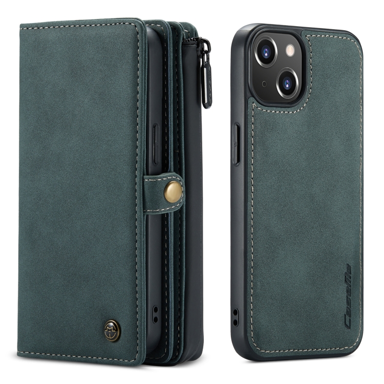 For iPhone 13 mini CaseMe-018 Detachable Multifunctional Horizontal Flip Leather Case with Card Slot & Holder & Zipper Wallet & Photo Frame (Blue) For iPhone 13 mini CaseMe-018 Detachable Multifunctional Horizontal Flip Leather Case with Card Slot & Holder & Zipper Wallet & Photo Frame (Blue)