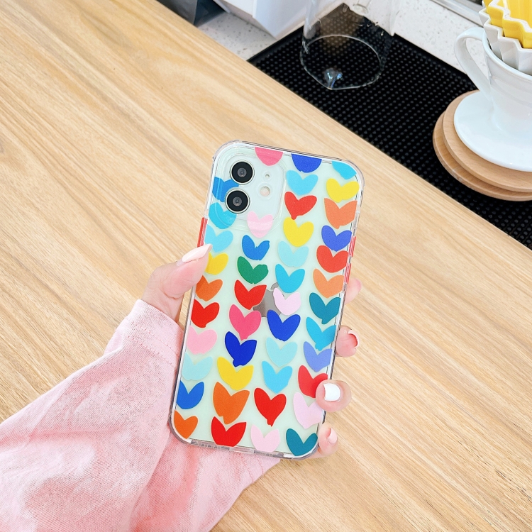 For iPhone 12 Pro Max Shockproof TPU Pattern Protective Case(Camouflage Small Love)