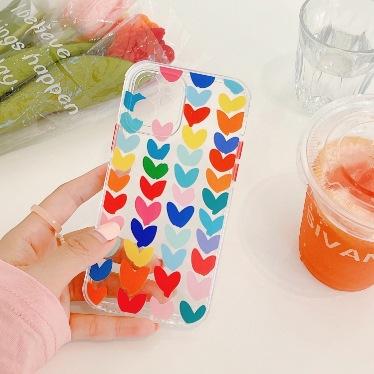 For iPhone 12 Pro Max Shockproof TPU Pattern Protective Case(Camouflage Small Love)