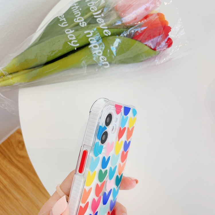 For iPhone 12 Pro Max Shockproof TPU Pattern Protective Case(Camouflage Small Love)