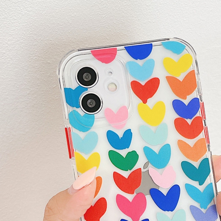 For iPhone 12 Pro Max Shockproof TPU Pattern Protective Case(Camouflage Small Love)