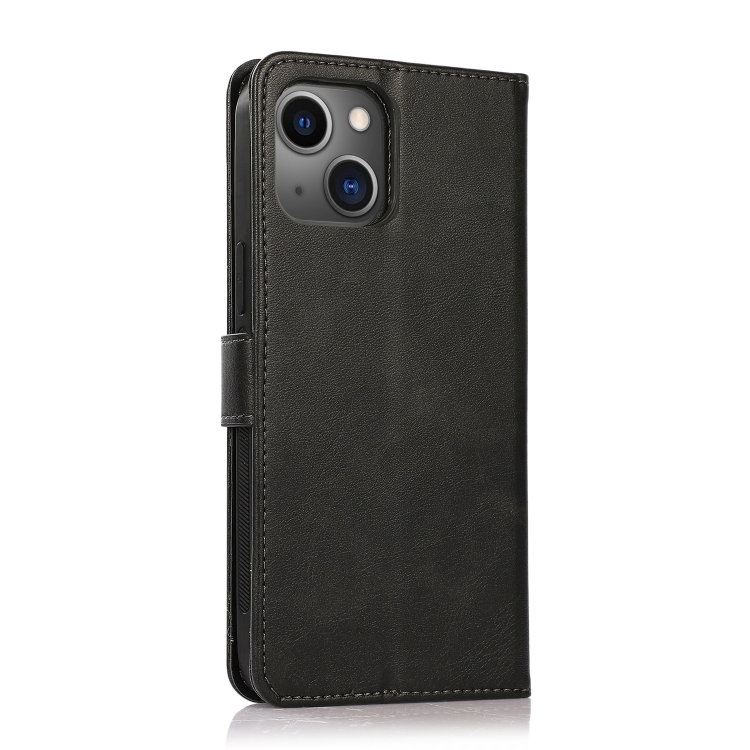 For iPhone 13 mini Calf Texture 2 in 1 Detachable Magnetic Back Cover Horizontal Flip Leather Case with Holder & Card Slots & Wallet & Photo Frame (Black) For iPhone 13 mini Calf Texture 2 in 1 Detachable Magnetic Back Cover Horizontal Flip Leather Case with Holder & Card Slots & Wallet & Photo Frame (Black)
