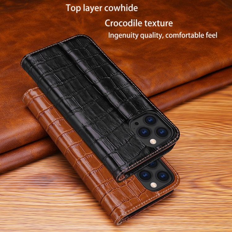 For iPhone 13 mini Crocodile Texture Horizontal Flip Top Layer Cowhide Leather Case with Holder & Card Slots & Wallet & Photo Frame (Black) For iPhone 13 mini Crocodile Texture Horizontal Flip Top Layer Cowhide Leather Case with Holder & Card Slots & Wallet & Photo Frame (Black)