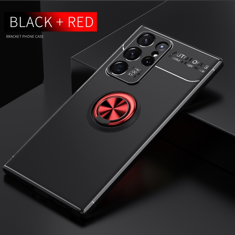 For Samaung Galaxy S22 Ultra 5G Metal Ring Holder 360 Degree Rotating TPU Case(Black+Red) For Samaung Galaxy S22 Ultra 5G Metal Ring Holder 360 Degree Rotating TPU Case(Black+Red)