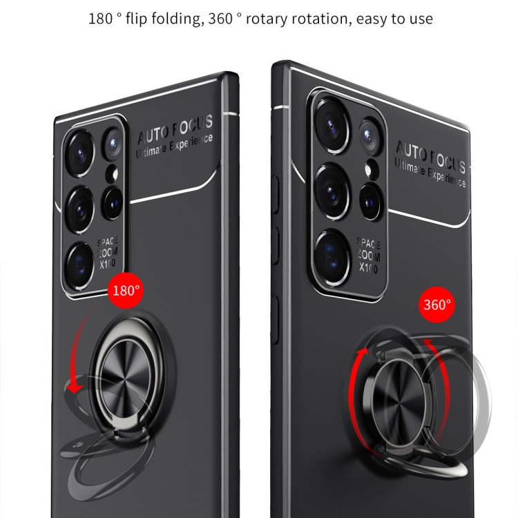 For Samaung Galaxy S22 Ultra 5G Metal Ring Holder 360 Degree Rotating TPU Case(Black+Red) For Samaung Galaxy S22 Ultra 5G Metal Ring Holder 360 Degree Rotating TPU Case(Black+Red)