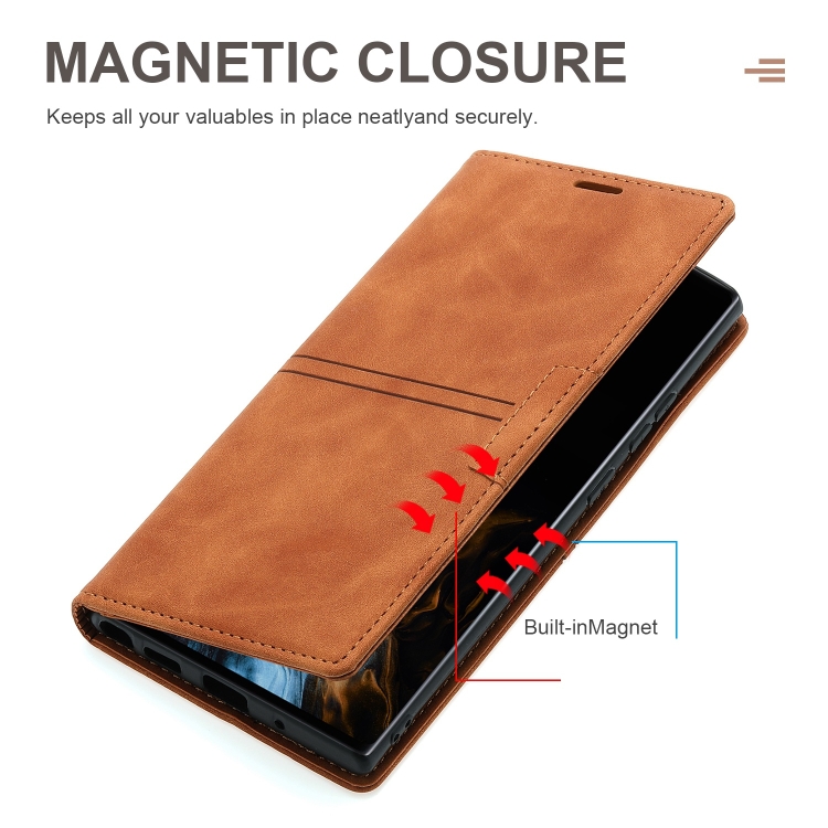For Samsung Galaxy Note20 Dream Magnetic Suction Business Horizontal Flip PU Leather Case with Holder & Card Slot & Wallet(Brown) For Samsung Galaxy Note20 Dream Magnetic Suction Business Horizontal Flip PU Leather Case with Holder & Card Slot & Wallet(Brown)