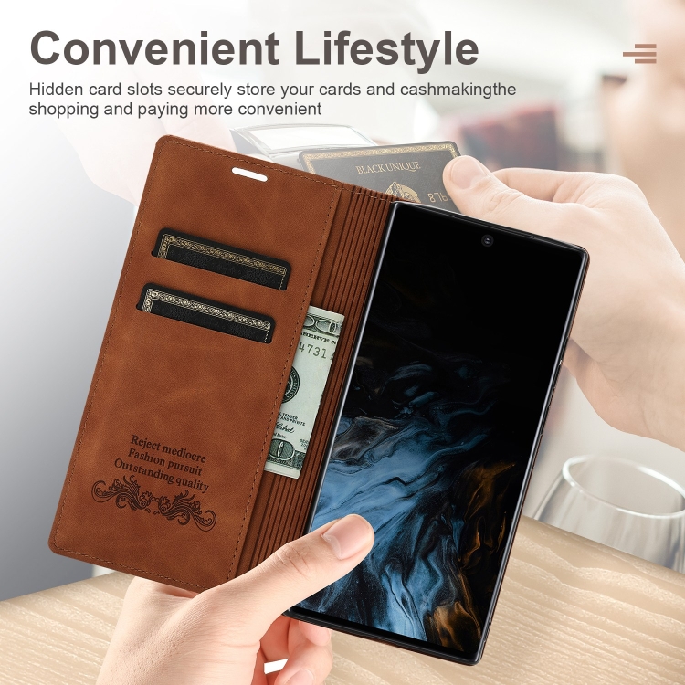 For Samsung Galaxy Note20 Dream Magnetic Suction Business Horizontal Flip PU Leather Case with Holder & Card Slot & Wallet(Brown) For Samsung Galaxy Note20 Dream Magnetic Suction Business Horizontal Flip PU Leather Case with Holder & Card Slot & Wallet(Brown)