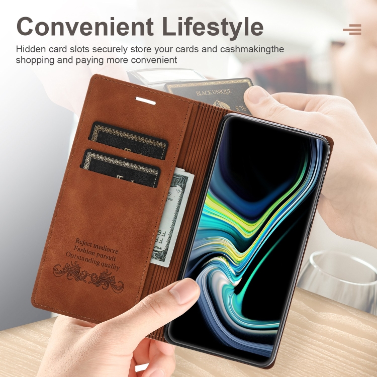 For Samsung Galaxy S21+ 5G Dream Magnetic Suction Business Horizontal Flip PU Leather Case with Holder & Card Slot & Wallet(Brown) For Samsung Galaxy S21+ 5G Dream Magnetic Suction Business Horizontal Flip PU Leather Case with Holder & Card Slot & Wallet(Brown)