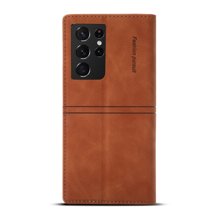 For Samsung Galaxy S21 Ultra 5G Dream Magnetic Suction Business Horizontal Flip PU Leather Case with Holder & Card Slot & Wallet(Brown) For Samsung Galaxy S21 Ultra 5G Dream Magnetic Suction Business Horizontal Flip PU Leather Case with Holder & Card Slot & Wallet(Brown)