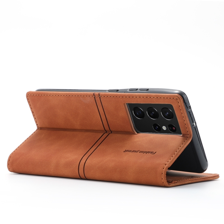 For Samsung Galaxy S21 Ultra 5G Dream Magnetic Suction Business Horizontal Flip PU Leather Case with Holder & Card Slot & Wallet(Brown) For Samsung Galaxy S21 Ultra 5G Dream Magnetic Suction Business Horizontal Flip PU Leather Case with Holder & Card Slot & Wallet(Brown)