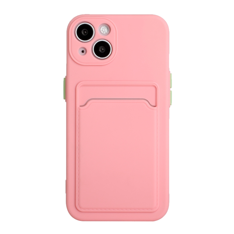 For iPhone 13 mini Card Slot Design Shockproof TPU Protective Case (Pink) For iPhone 13 mini Card Slot Design Shockproof TPU Protective Case (Pink)