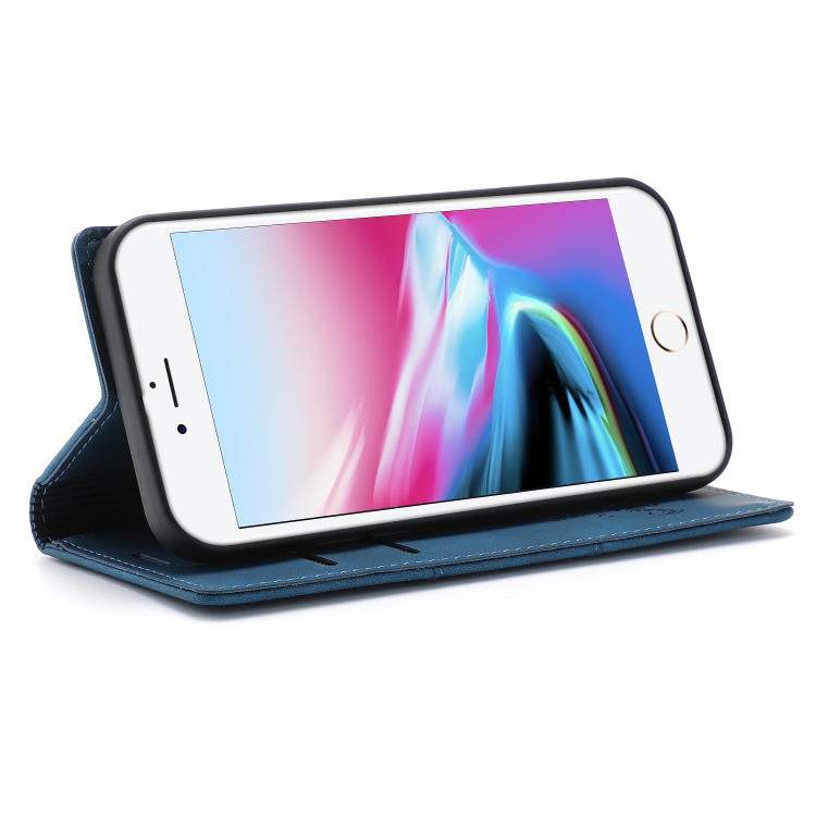 For iPhone SE 2022 / SE 2020 / 8 / 7 Dream Magnetic Suction Business Horizontal Flip PU Leather Case with Holder & Card Slot & Wallet(Blue) For iPhone SE 2022 / SE 2020 / 8 / 7 Dream Magnetic Suction Business Horizontal Flip PU Leather Case with Holder & Card Slot & Wallet(Blue)