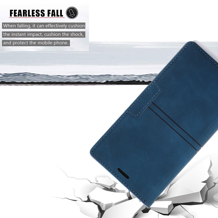 For iPhone SE 2022 / SE 2020 / 8 / 7 Dream Magnetic Suction Business Horizontal Flip PU Leather Case with Holder & Card Slot & Wallet(Blue) For iPhone SE 2022 / SE 2020 / 8 / 7 Dream Magnetic Suction Business Horizontal Flip PU Leather Case with Holder & Card Slot & Wallet(Blue)