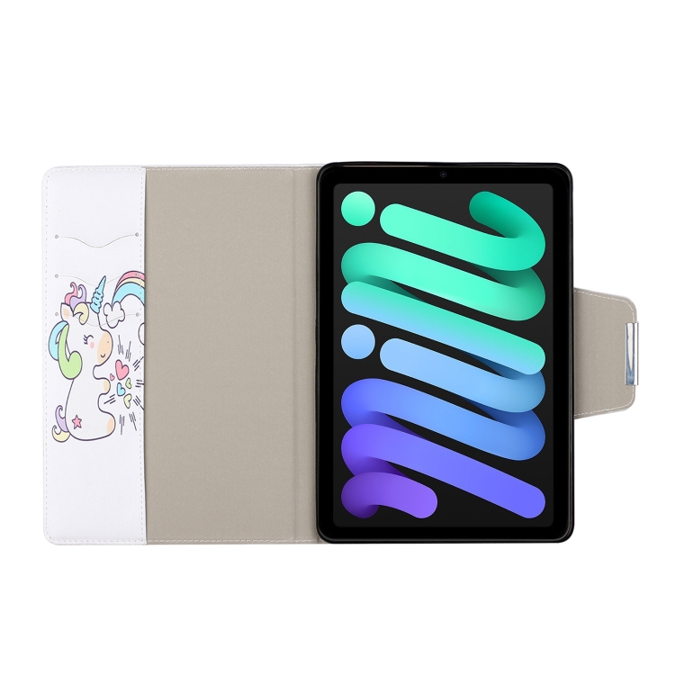 For iPad mini 6 Painted Pattern Horizontal Flip Leather Tablet Case with Holder(Sideways Unicorn) For iPad mini 6 Painted Pattern Horizontal Flip Leather Tablet Case with Holder(Sideways Unicorn)
