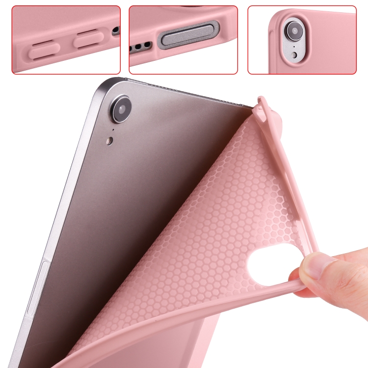 For iPad mini 6 / mini 2024 Honeycomb TPU Leather Tablet Case with 3-Folding Holder(Rose Gold) For iPad mini 6 / mini 2024 Honeycomb TPU Leather Tablet Case with 3-Folding Holder(Rose Gold)