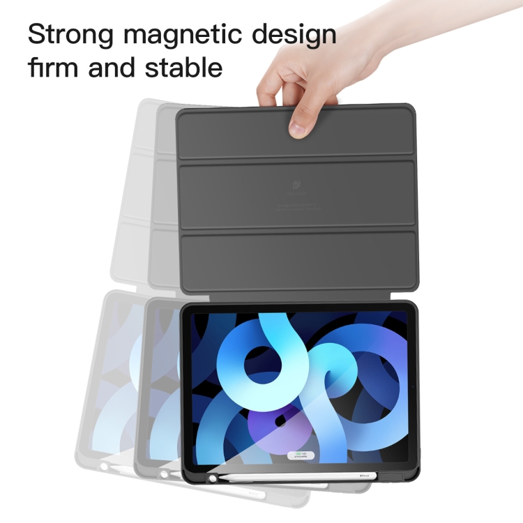 DUX DUCIS Strong Magnetic Series Horizontal Flip PU + TPU + PC Tablet Leather Case with Three-folding Holder & Pen Slot For iPad Air 2022 / 2020 10.9 / Air 4(Black) DUX DUCIS Strong Magnetic Series Horizontal Flip PU + TPU + PC Tablet Leather Case with Three-folding Holder & Pen Slot For iPad Air 2022 / 2020 10.9 / Air 4(Black)