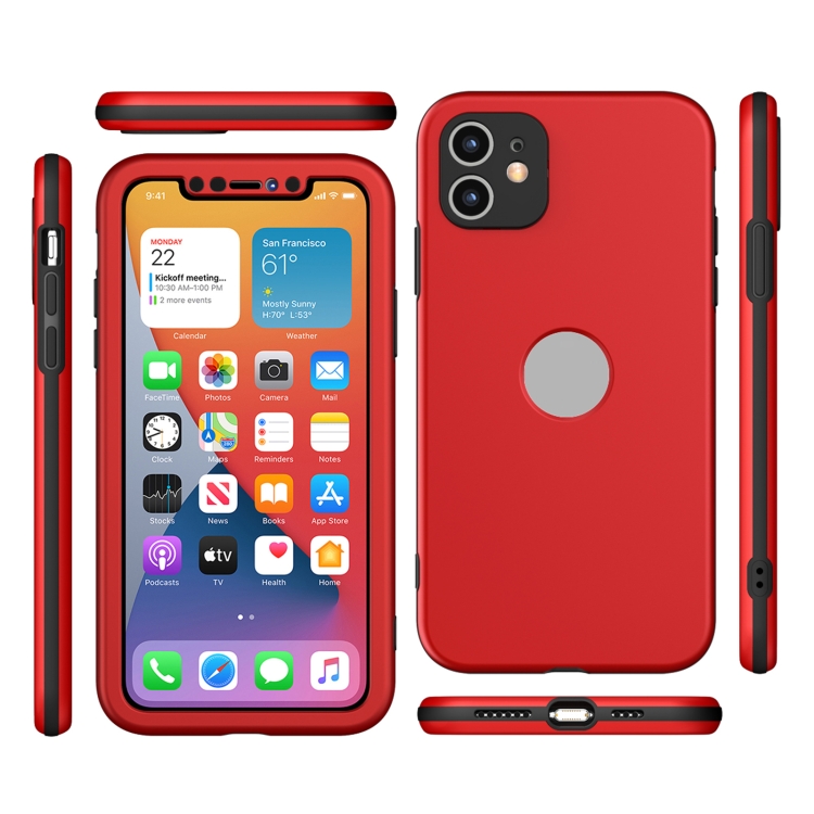 For iPhone 12 mini 360 Degrees Full Package PC + TPU Combination Case (Black+Black)
