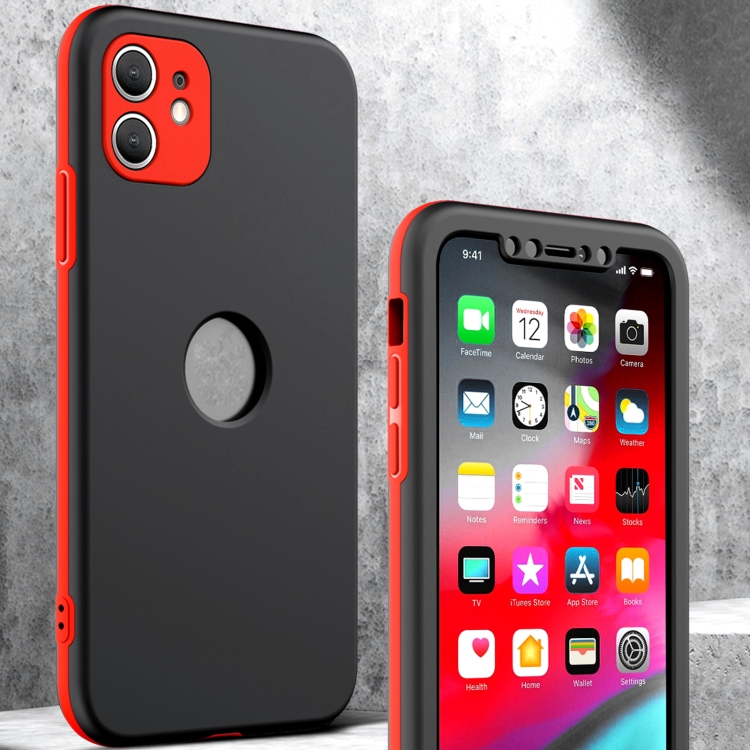 For iPhone 12 mini 360 Degrees Full Package PC + TPU Combination Case (Black+Black)