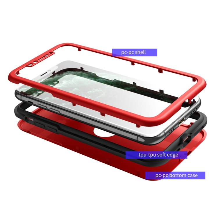 For iPhone 12 mini 360 Degrees Full Package PC + TPU Combination Case (Black+Black)