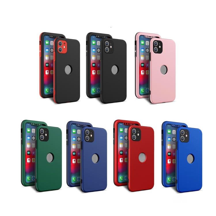 For iPhone 12 mini 360 Degrees Full Package PC + TPU Combination Case (Black+Black)