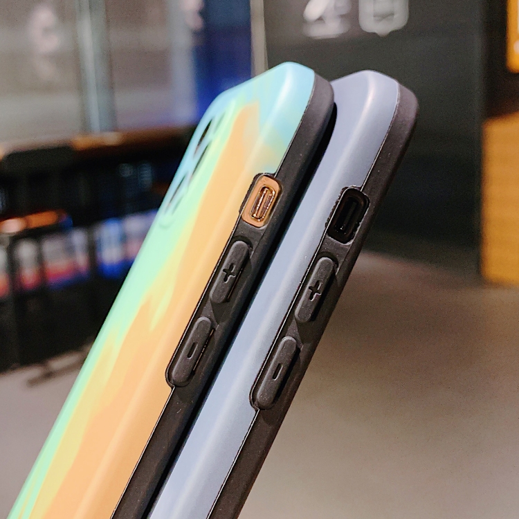 For iPhone 12 Watercolor TPU Shockproof Phone Case with Neck Lanyard(Cyan Green) For iPhone 12 Watercolor TPU Shockproof Phone Case with Neck Lanyard(Cyan Green)