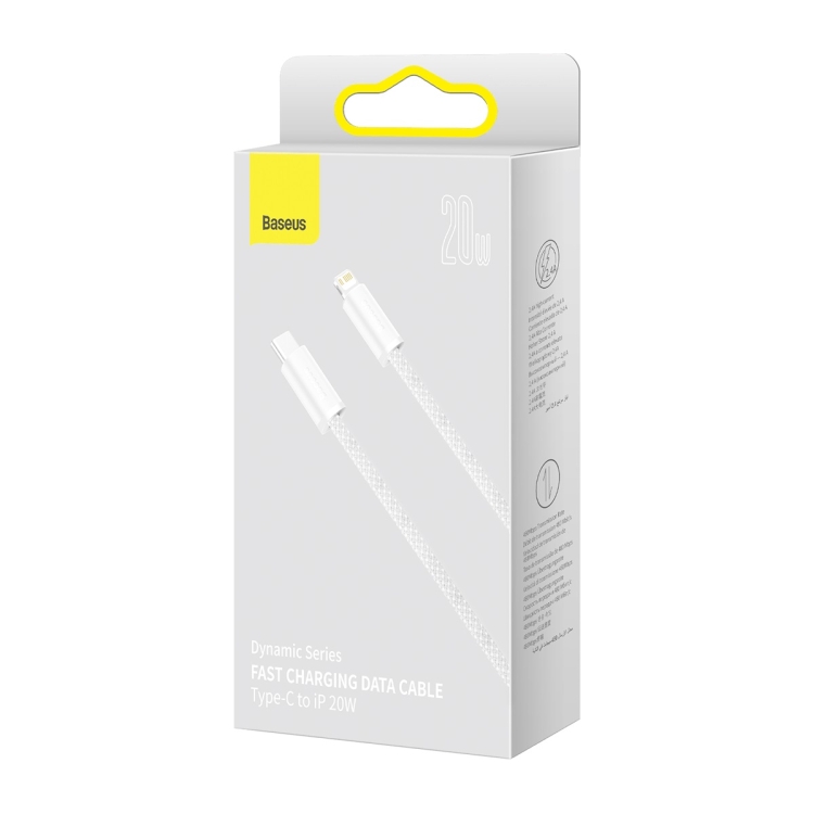 Baseus CALD000002 Dynamic Series 20W USB-C / Type-C to 8 Pin Fast Charging Data Cable, Cable Length:1m(White) Baseus CALD000002 Dynamic Series 20W USB-C / Type-C to 8 Pin Fast Charging Data Cable, Cable Length:1m(White)