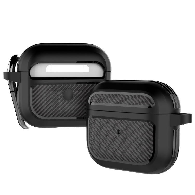 Carbon Fiber TPU Thicken Shockproof Earphone Protective Case with Hook For AirPods 3(Blue) Carbon Fiber TPU Thicken Shockproof Earphone Protective Case with Hook For AirPods 3(Blue)