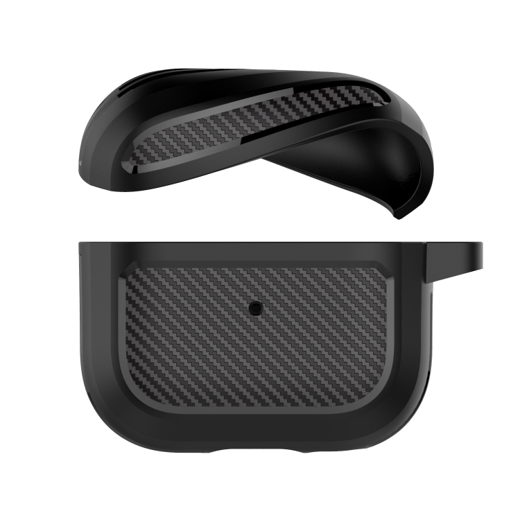 Carbon Fiber TPU Thicken Shockproof Earphone Protective Case with Hook For AirPods 3(Blue) Carbon Fiber TPU Thicken Shockproof Earphone Protective Case with Hook For AirPods 3(Blue)
